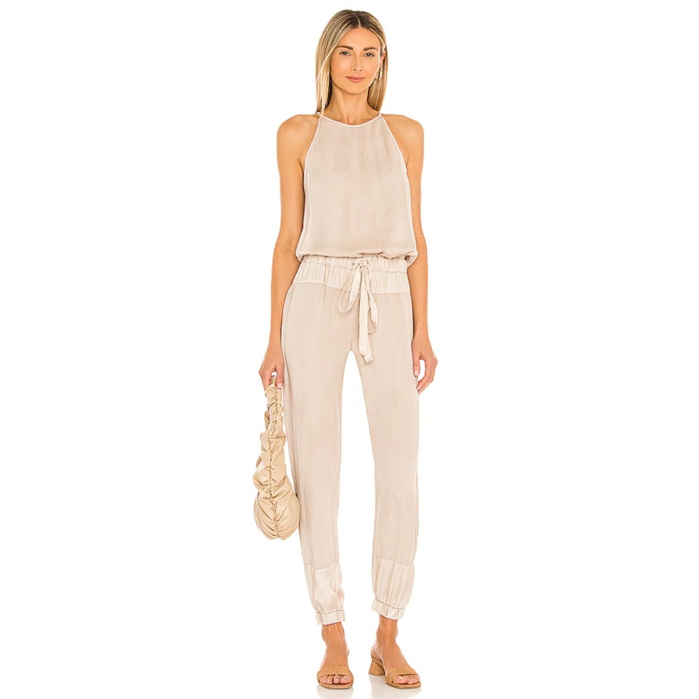 YFB Clothing Diego Jumpsuit Sandstone‎ Pigment Small Linen Blend GUC